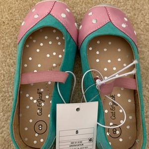 Cat & Jack ladybug pink and green shoes. Toddler Girls size 8.